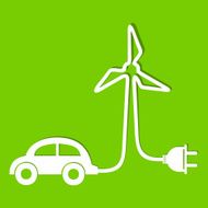 Eco car make a wind-mill icon N2