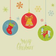 Retro Christmas Balls Card N3