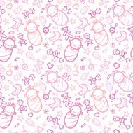 Baby girls seamless pattern background N2