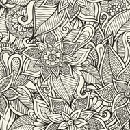 Floral hand drawn seamless pattern