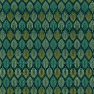 Seamless green retro stylized leaf pattern