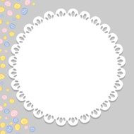 Art and craft frame with white napkin shape background