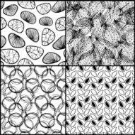 Seamless background black set Endless patterns collection