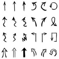 Vector Set of Hand Drawn Arrows N7