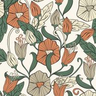 Vector Seamless Floral Funky Pattern