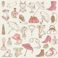 Doodle Fashion Birthday Background N2