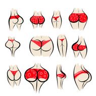 Collection of sexy female buttocks in panties N6
