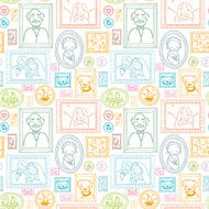Family framed pictures seamless pattern background