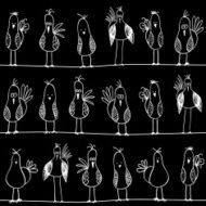 Birds on wires seamless