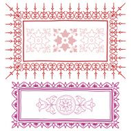 Vintage frame sketch in red and pink