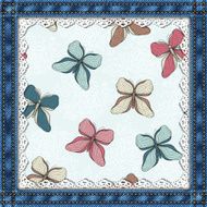 Denim background with floral pattern N6