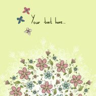 Cute banner with flowers and butterflies