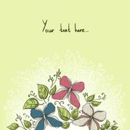 Banner with flowers and butterflies