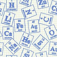 Chemical elements seamless pattern