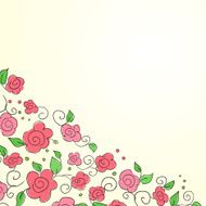 Background with hand drawn flower pattern