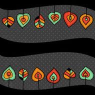 Stylized leaves border