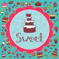 Colorful card with cake N2