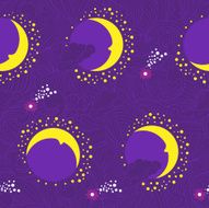 Moon fairy-tale purple pattern