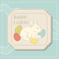 Happy Easter retro greeting card N3