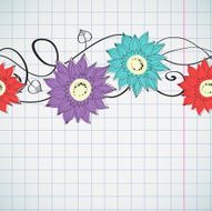 Horizontal abstract background with asters
