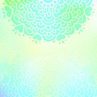 Pastel green and blue pattern with doodle flowers