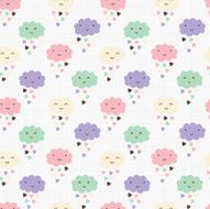 smiling clouds seamless pattern N5