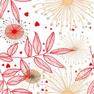 Holidays pattern with heart and flowers vector
