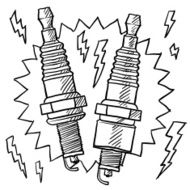 Automotive spark plugs sketch