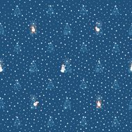 Seamless Christmas pattern with fir trees