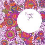 Vintage Doodle Flower Background N3