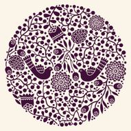 Ornamental round floral pattern