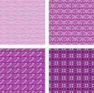 Seamless Doodle Pattern Set Purple