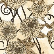 Hand drawn floral wallpaper with set of different flowers N21