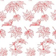 red leaf seamless pattern