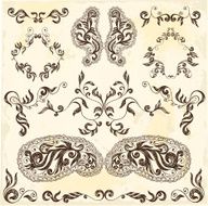Calligraphic floral elements