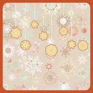 Colorful retro snowflake pattern EPS 8
