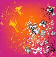 Grunge floral background N4
