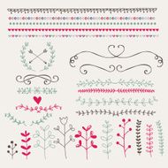 Hand drawn design elements and borders N3