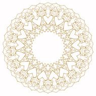 hand-drawing ornamental lace background with hearts for valentines or wedding