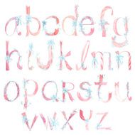 Flower and Ribbon alphabet