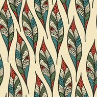 Vector seamless Pattern with bright feathers