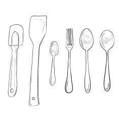 Vector sketch hand drawn of kitchen utensils N11