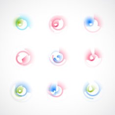 set of abstract colorful fashion icon for design