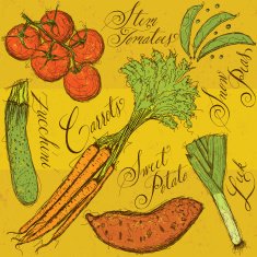 Vegetables and calligraphy N3