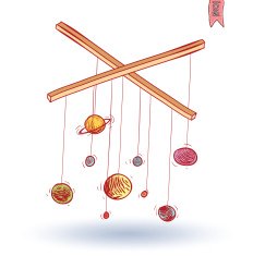 Set of planets icon hand drawn vector illustration N4