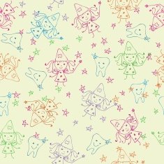 seamless pattern of a tooth fairy