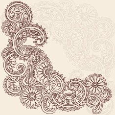 Henna Mehndi Paisley Swirl Doodles Vector