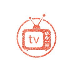 Retro tv set vector icon with hand drawn lines texture