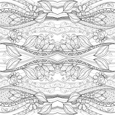 Seamless Monochrome Floral Pattern (Vector) N28