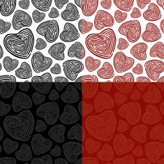 Seamless Doodle Heart Pattern N2